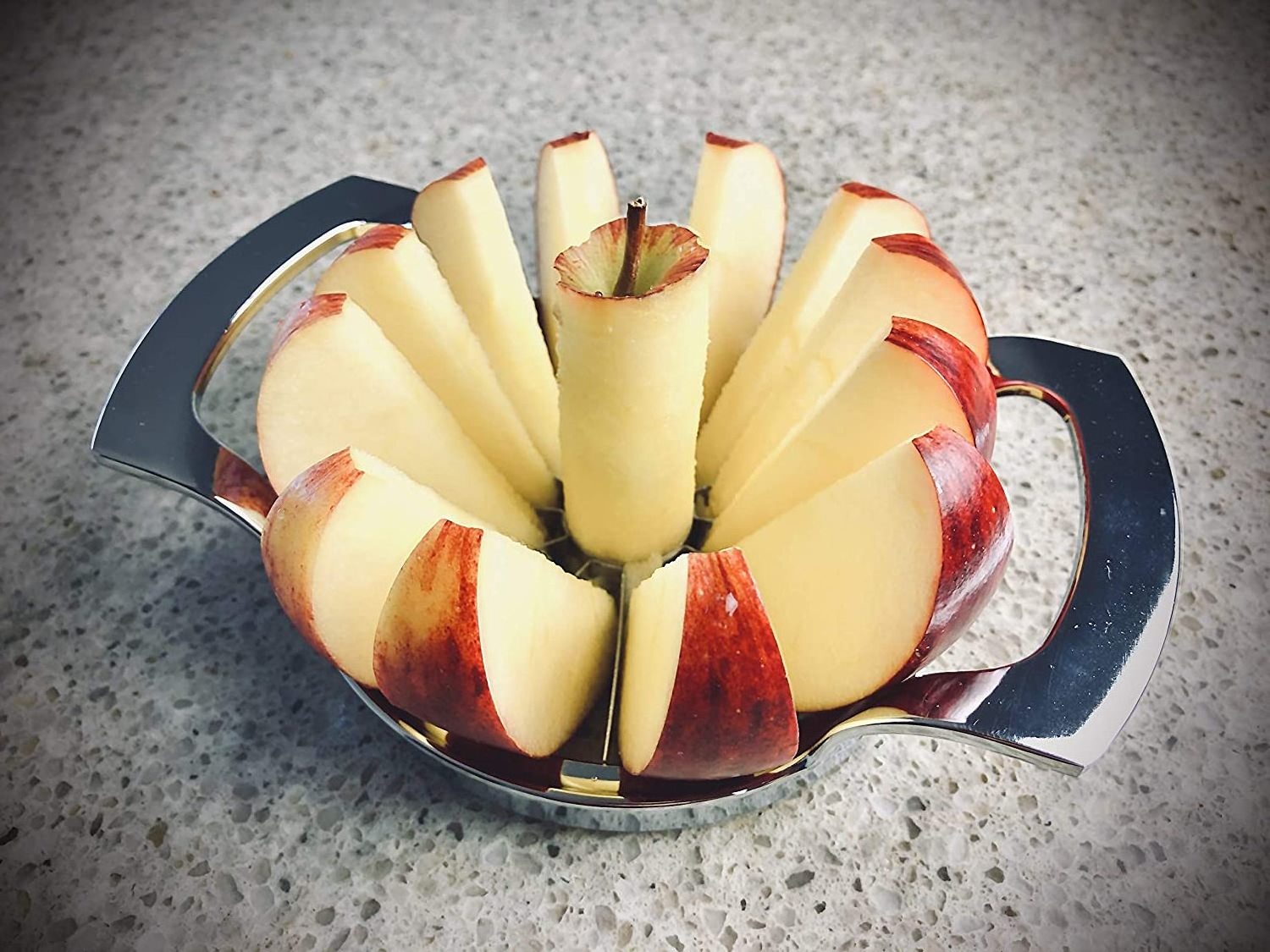 Extra Large Extra Sharp Stainless Steel Apple Slicer 12 Slices - Easy to Use Apple Slicer Corer Cutter Heavy Duty