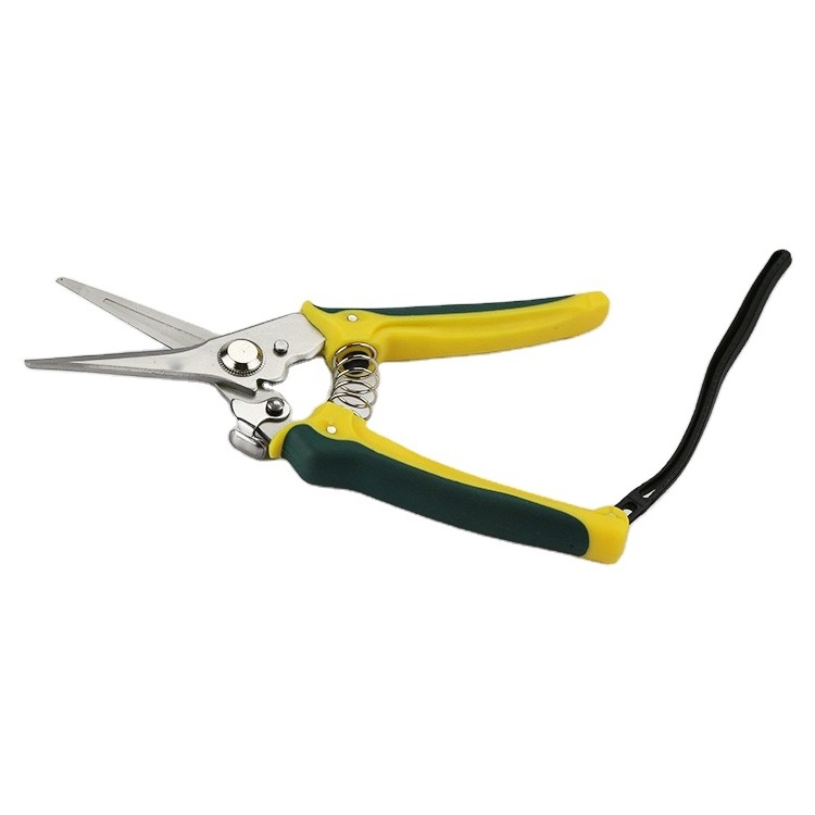 Gardening Pruning Shears Hand Scissors with Straight Stainless Steel Blades for Trimming Herbs Plants Hydroponic