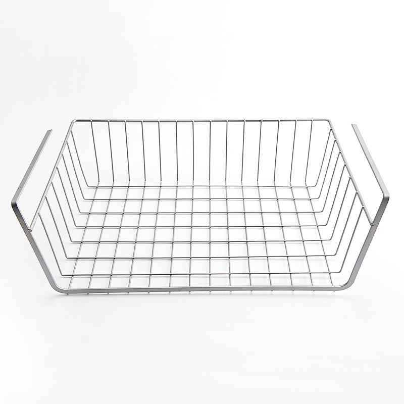 Undershelf Basket Hanging Metal Wire Storage Basket for Kitchen Office Pantry Bathroom Cabinet Black