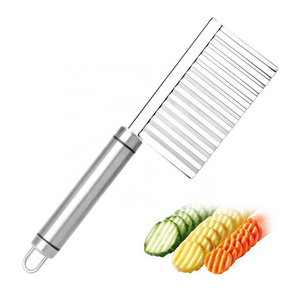 Crinkle Cutter French Fry Cutter Stainless Steel veggies Crinkle Cutter Knife Wave Crinkle Cut Tool Carrot Slicer