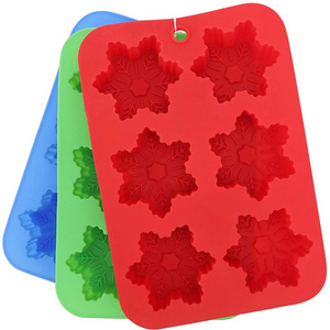 Christmas 6-cavity Snowflakes Silicone Muffin Mold Cookie Trays Handmade Soap Making Moulds