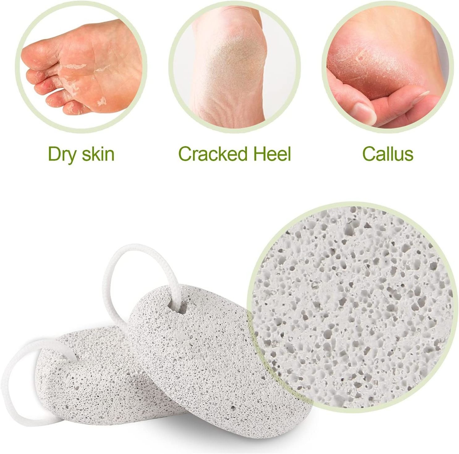 Natural Foot Pumice Stone for Feet Lava Pedicure Tools Hard Skin Callus Remover