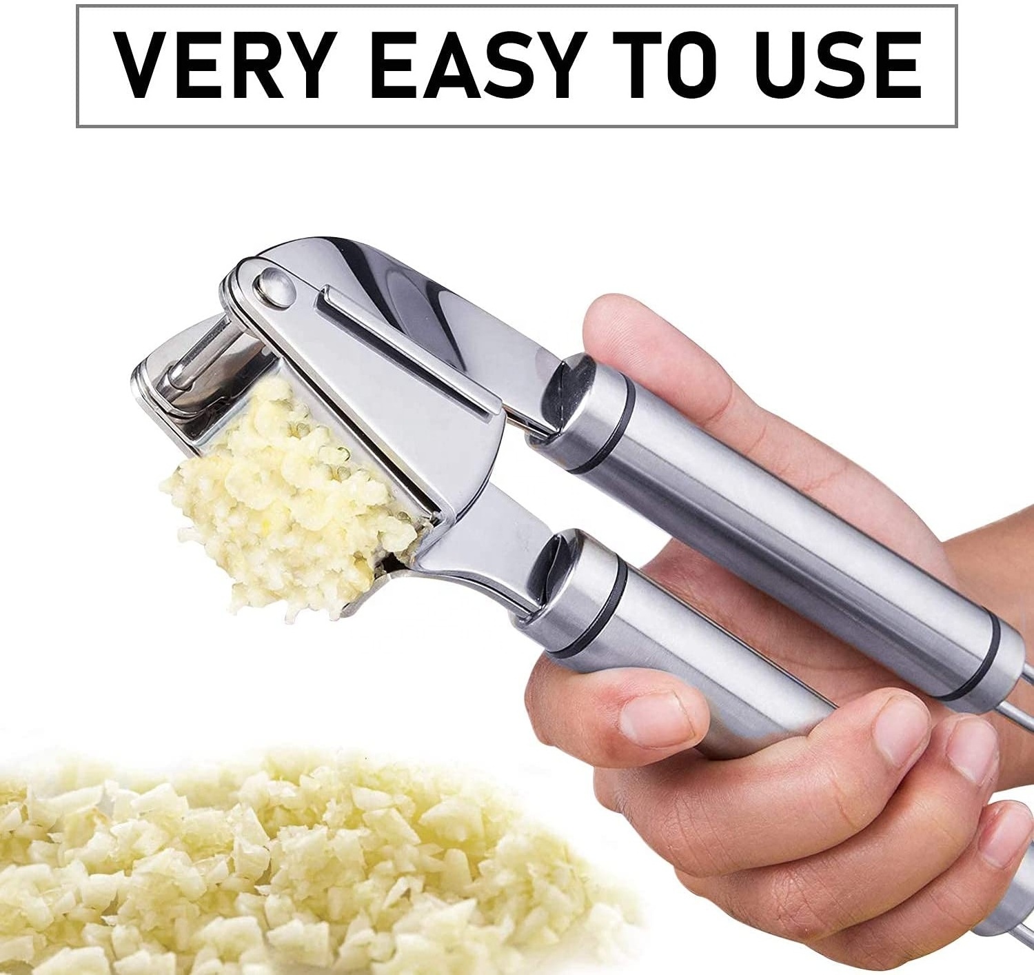 Professional Kitchen 304 High Quality Garlic Press Stainless Steel Equipment Utensil Gadget