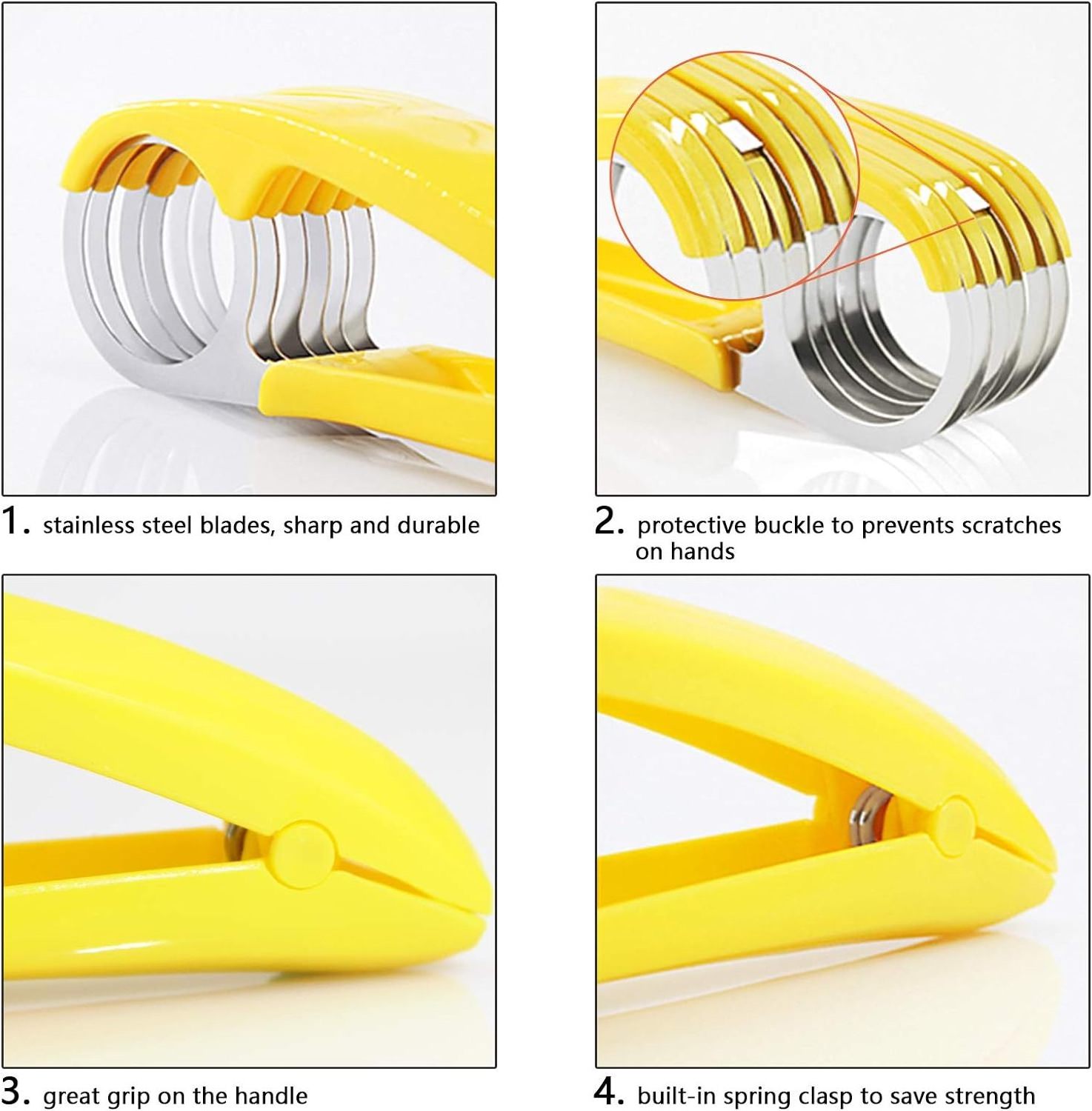 Banana Cutter Slicer Stainless Steel Fruit and Vegetable Salad Peeler For Banana Hotdog Strawberry Cucumber