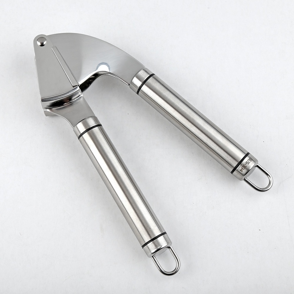 Professional Kitchen 304 High Quality Garlic Press Stainless Steel Equipment Utensil Gadget