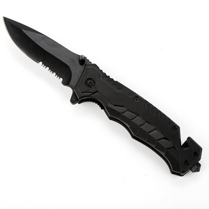 Folding Pocket Survival Knife with Black Handle for Hunting Camping Outdoors