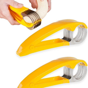 Banana Cutter Slicer Stainless Steel Fruit and Vegetable Salad Peeler For Banana Hotdog Strawberry Cucumber