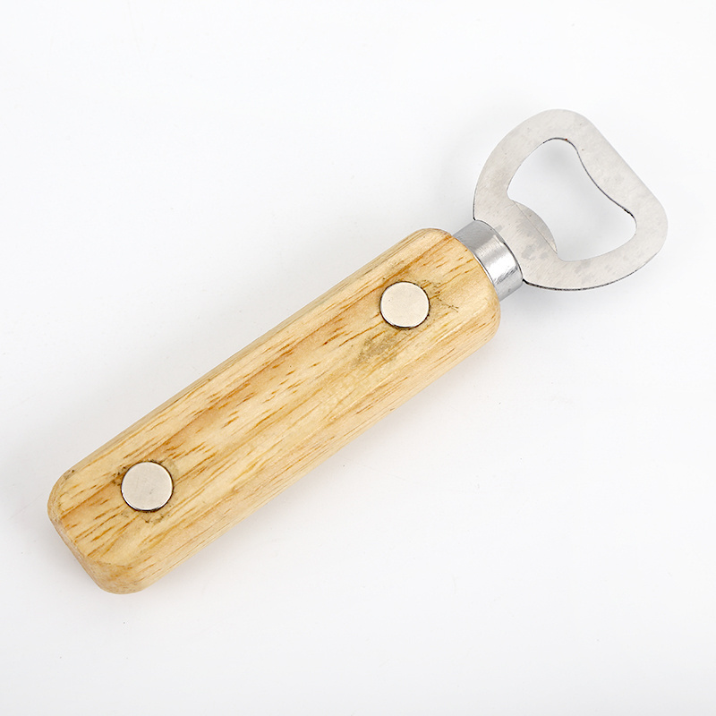 Wood Handheld Heavy Duty Stainless Steel Bottle Opener Bartender Bottle Opener Cider Beer Bottle Openers with magnet