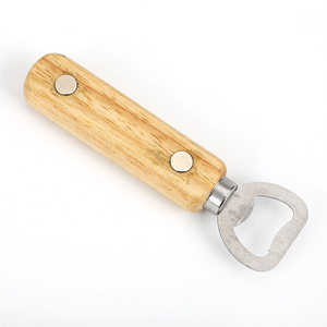 Wood Handheld Heavy Duty Stainless Steel Bottle Opener Bartender Bottle Opener Cider Beer Bottle Openers with magnet