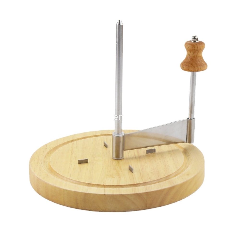 Stainless Steel Cheese Slicer Cheese Cutter with Oak Wooden Board Cheese Curler