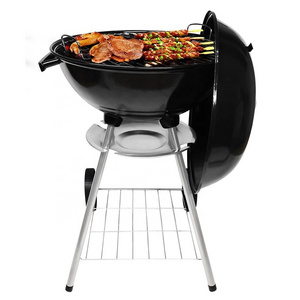 BBQ Charcoal Grill Oven Steel Cooking Grate Black Garden BBQ Tool Sets Outdoor Smokers Round Portable Charcoal Camping Grill