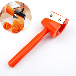 Carrot Curler and Peeler Carrot Spiral Shred Slicer Root Vegetables Fruits Slicer Sharpener Garnishing Tool