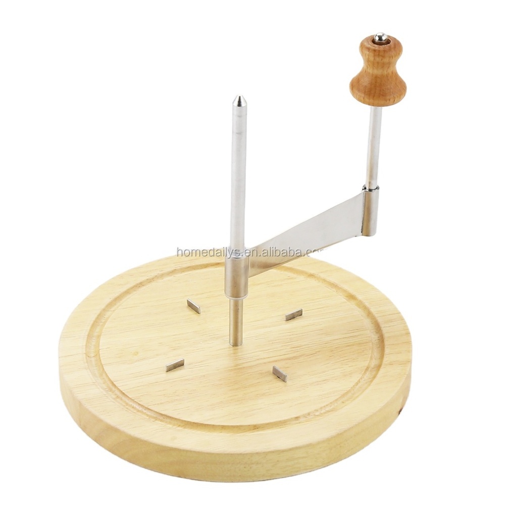 Stainless Steel Cheese Slicer Cheese Cutter with Oak Wooden Board Cheese Curler