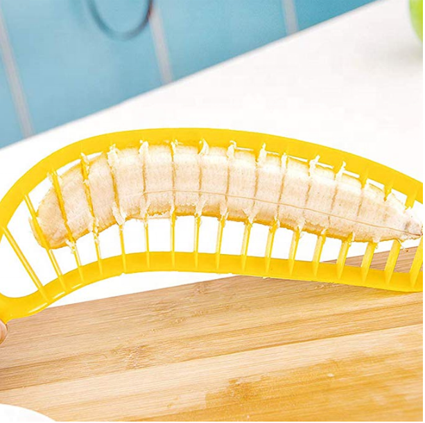 Banana Slicer, Practical Kitchen Tool, Plastic Salad Fruit Peeler Cutter Chopper