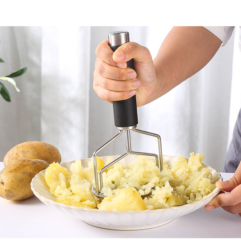 Stainless Steel Dual Press  With Non Slip Handle Potato Masher Hand Press Avocado Masher Premium Heavy Masher Ricer