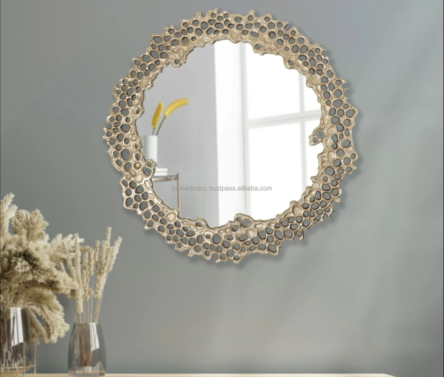 Premium Quality Handmade Modern Gold Celestial Wall Mirror Stunning Starburst Design Eye-Catching Home Accent Living Room