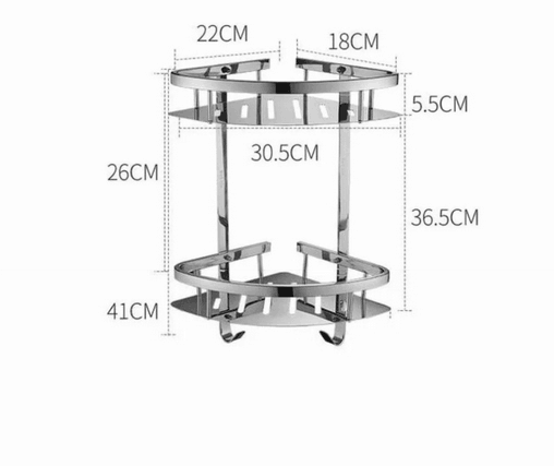 Wall mounted Adhesive Bathroom stainless steel corner shower shelf