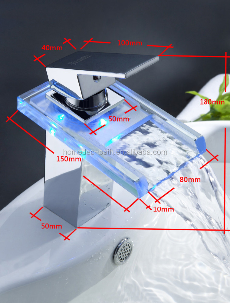 New Design Lavatory Faucet Led Waterfall Basin Faucet