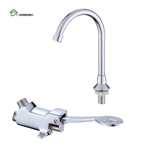 Hospital hands free control water tap brass taps pedal valve foot operated faucet