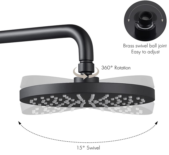 Hotel Wall Mount Single Level Matte Black Shower Trim Kit with Pressure Balance Rough-in Valve