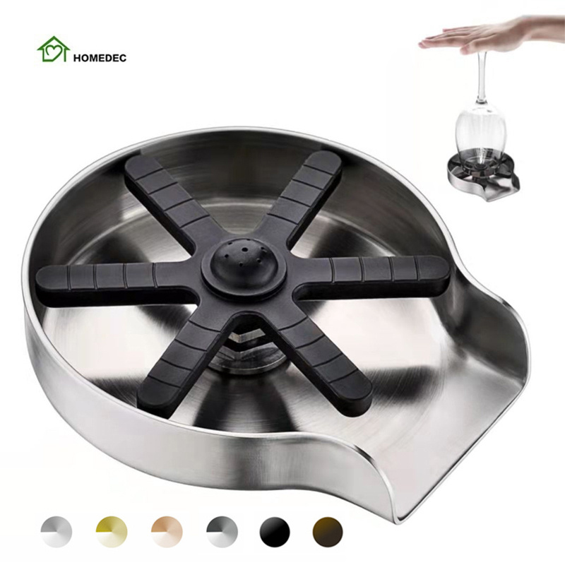 Automatic Cup Washer Glass Rinser Cleaning Tool for Kitchen Sink Bar Coffee Shop Cups Washer Cleaner