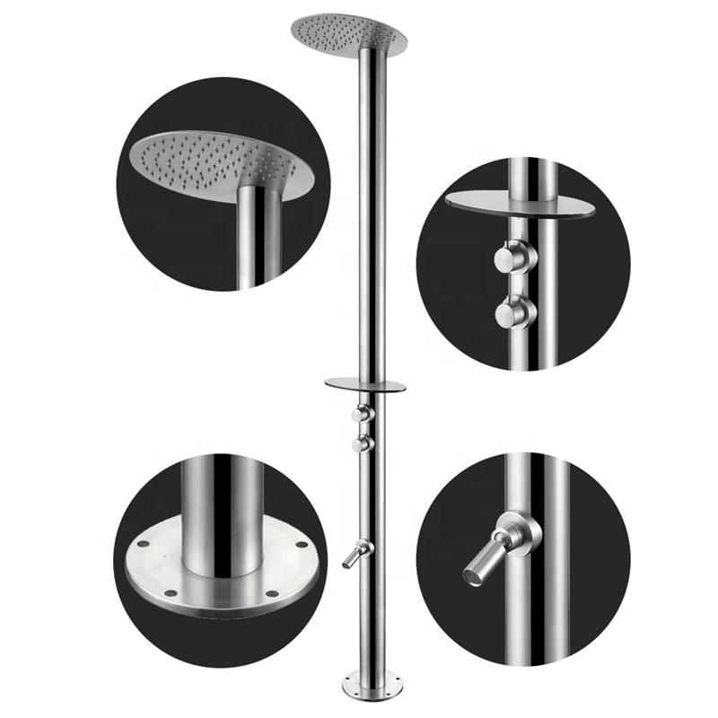 Outdoor Garden Chrome Stainless Steel tub Shower Faucets For Swimming Pool