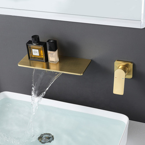 hot sales waterfall basin faucet  brass wall mount sink mixer tap for bathroom