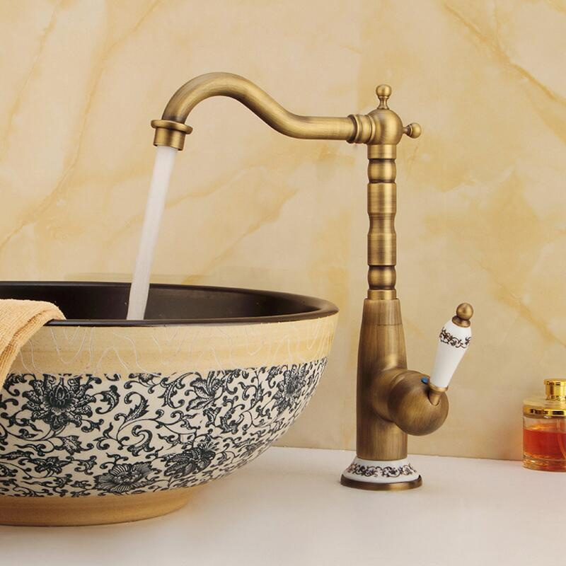 antique bronze brass kitchen sink faucet