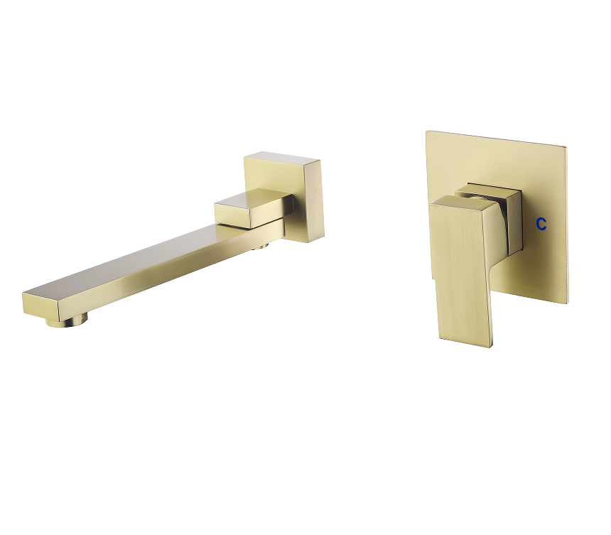 Wall Mounted Faucet Concealed Faucet Hotel Bathroom Embedded Basin Cold and Hot Water Basin Faucet