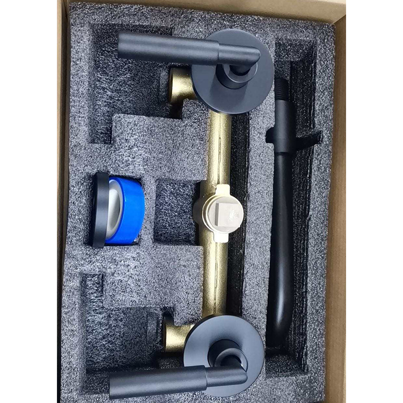 Good Quality Basin faucets Matte  Black and Gold Basin Mixer Brass Wall Mounted Basin Faucet for bathroom