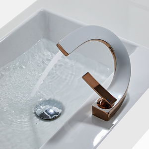 rose gold basin faucet single Hole Handle Tap Bathroom Sink Faucet with Supply Hose Basin Mixer Tap Commercial