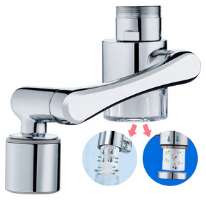 Large-Angle universal Rotating Splash PP Filter 1080 Degree Swivel Faucet Aerator Faucet Extender with 2 Water Outlet Mode