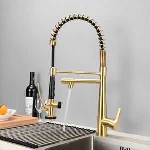 Brass Brushed Black Torneira Gourmet Pull Down Kitchen Sink Faucets Commercial Pull Out Spring Flexible Kitchen Faucets