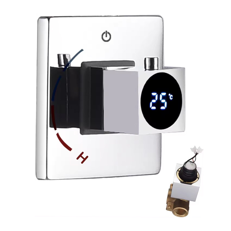 Temperature Control Digital Display Shower Diverter Valve Rough-In Mixing Shower Valve Kit