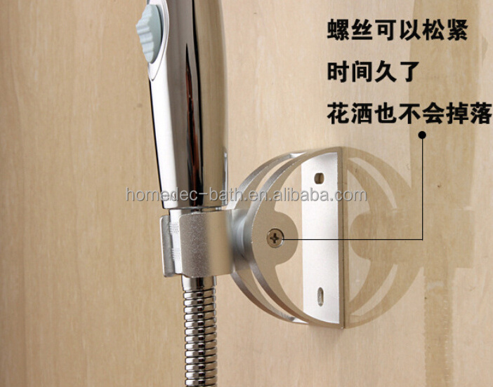 Bathroom accessory adjustable  shower head bracket chrome hand held shower head holder wall bracket holder