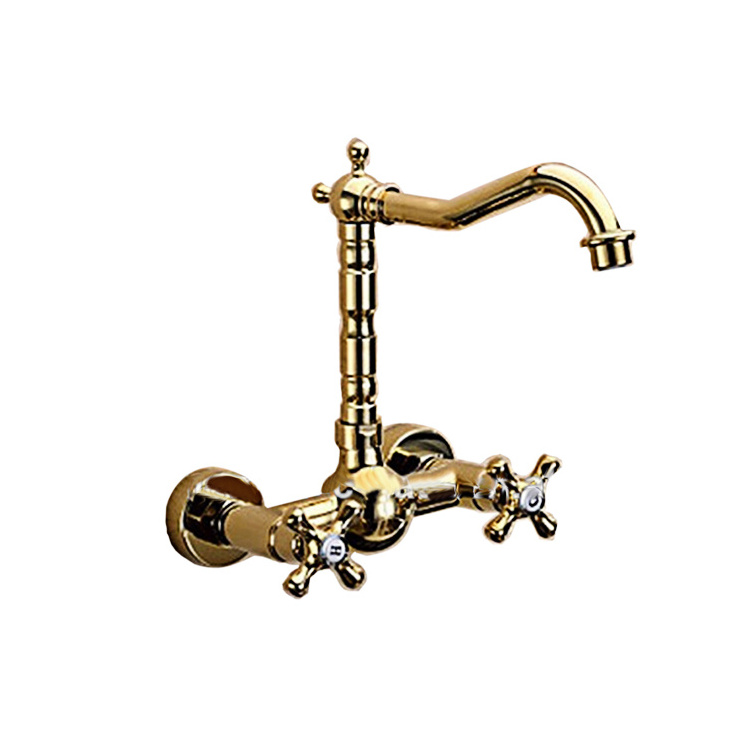 Wall Mount Two Holes Cold And Hot water faucet Kitchen Faucet antique Tap