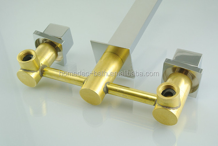 Brass Chrome Basin Sink Faucet Square Style wall mounted