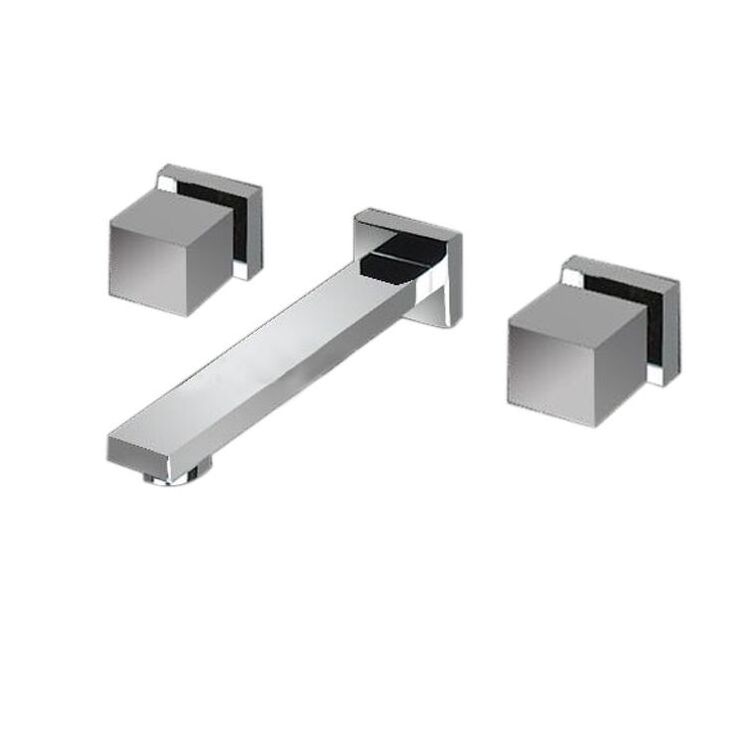 Brass Chrome Basin Sink Faucet Square Style wall mounted