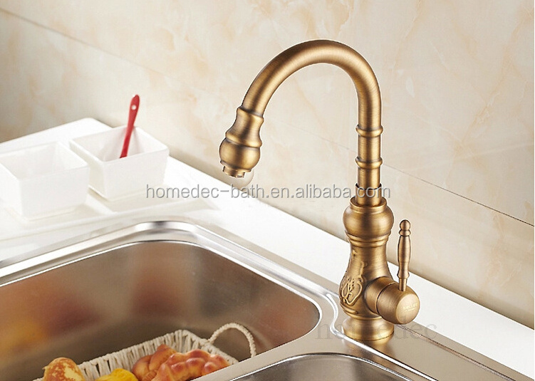 Antique Gold Brass Kitchen Sink Faucets