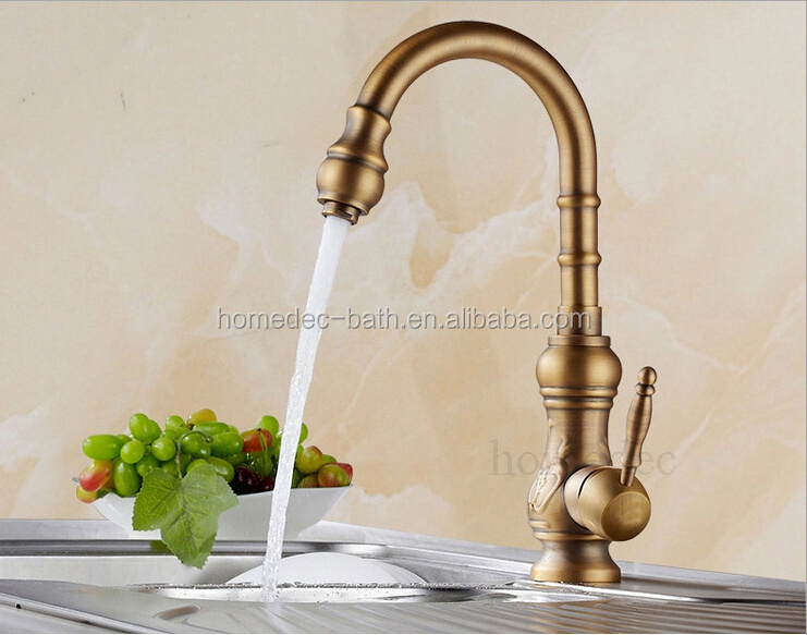 Antique Gold Brass Kitchen Sink Faucets