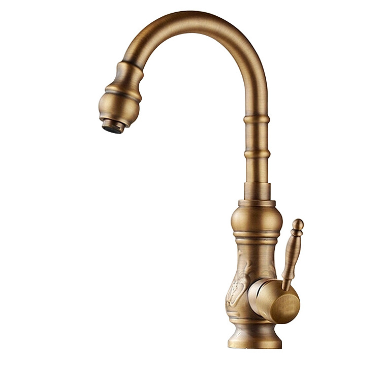 Antique Gold Brass Kitchen Sink Faucets