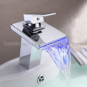 Hydro Power Temperature Sensor Bathroom Basin Mixer Tap Led basin Faucet