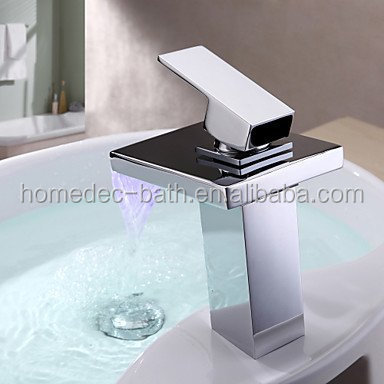 Hydro Power Temperature Sensor Bathroom Basin Mixer Tap Led basin Faucet