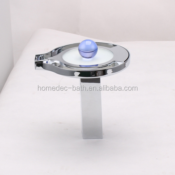 cheap Brass RGB Water Led Sensor Light Basin Faucet 3 color changing