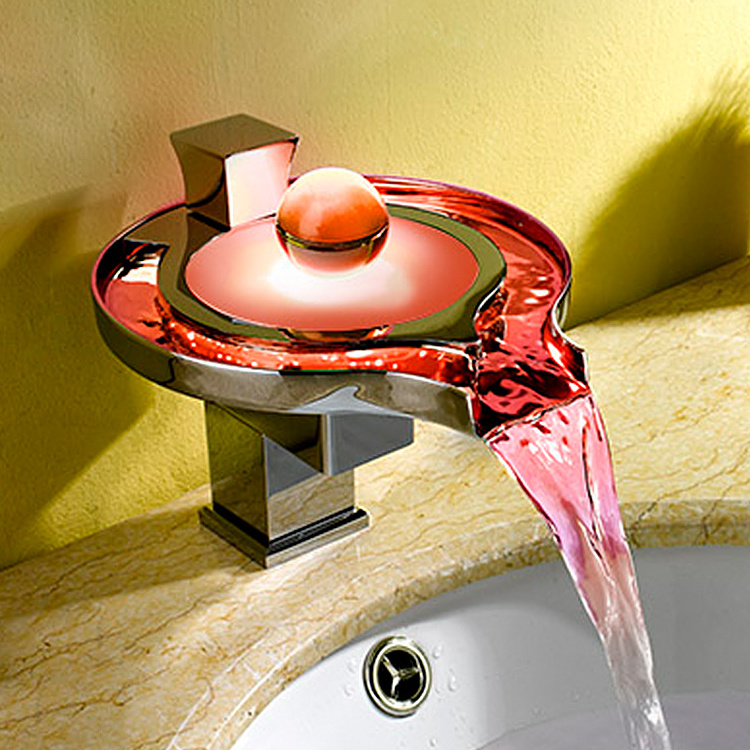 online shopping Basin LED light bathroom Waterfall Faucet