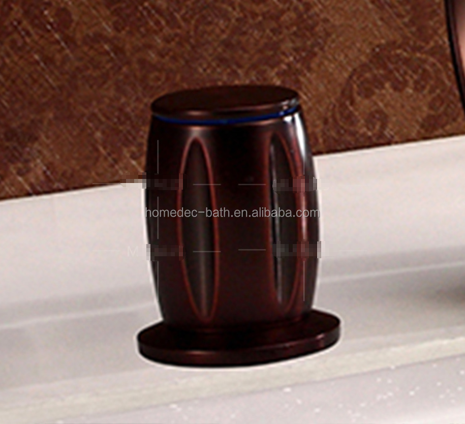 Newest design orb finish deck mounted waterfall bathtub faucet