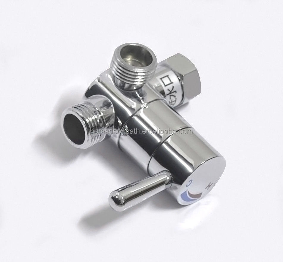 Cold and hot water mixing valve for bath and shower, 3 way inlet water valve for bidet sprayer