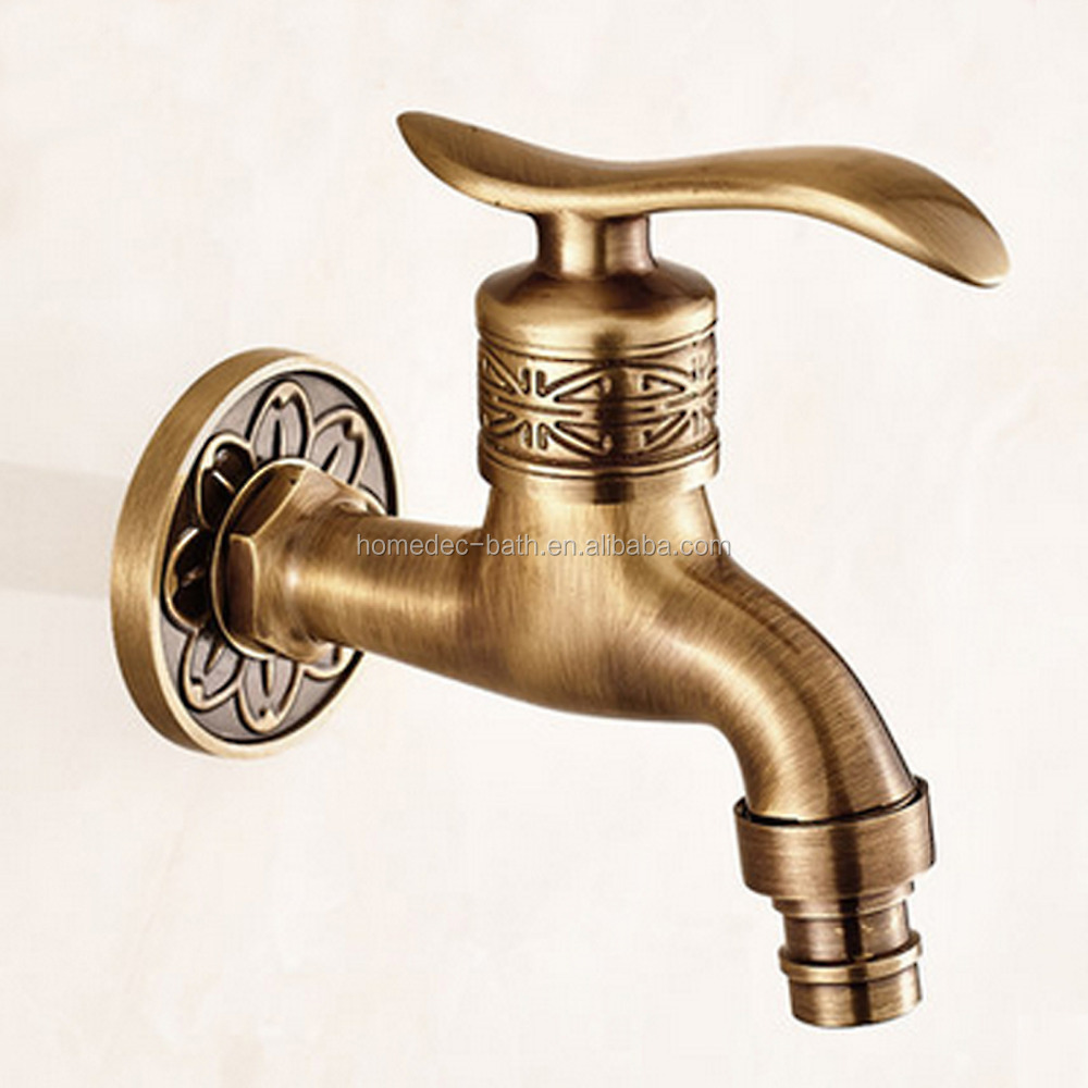 High Quality Balcony garden faucet Watermark Washing Machine Tap Single Cold Antique Brass Faucet