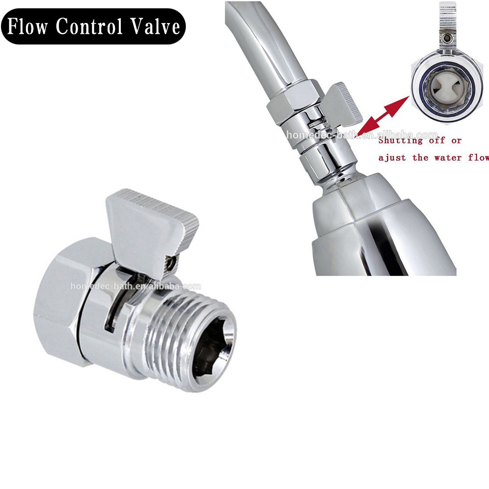 Shower Flow Rate Adjust Valve, Angle Simple Brass Construction Bath Water Flow Control shower angle valve