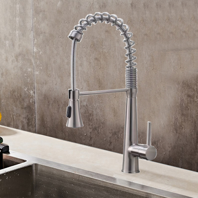 Hot Selling Modern Put Down Brass Long Kitchen Faucet For Kitchen Sink